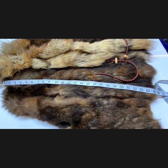 Vintage Real Fox / Coyote Fur Coat Jacket Brown Medium Women Mobwife Glam Disco - Picture 14 of 14